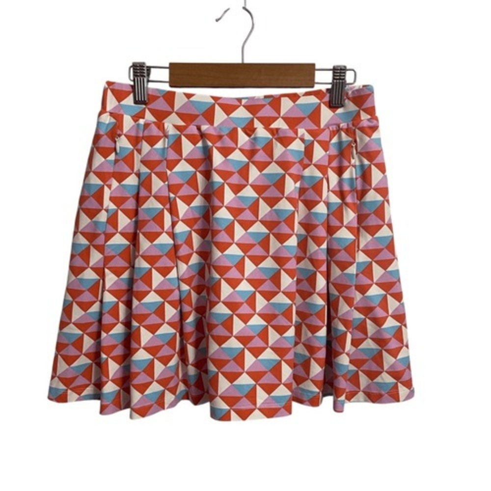 J. McLaughlin Geometric Triangle Print Skort Orange Pink Blue Tennis Golf Skirt